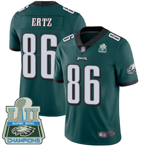 Men Philadelphia Eagles 86 Zach Ertz Midnight Green Team Color Vapor Untouchable NFL Jersey Limited Player Super Bowl 100th